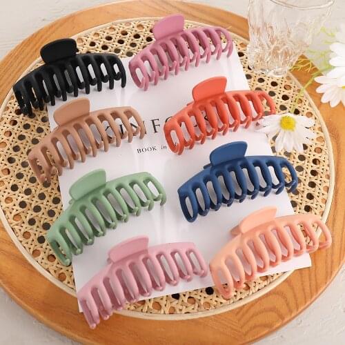 8pcs/set Chic Colorful Hair Claws For Women Girls Hair Clips Elegant Plastic Barrette Hair Clamps Hairpins Crab Hair Accessories