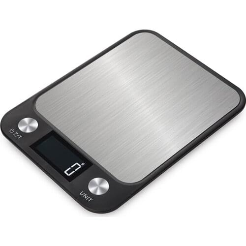 New 11lb/5kg Digital Kitchen Scale Electronic Food Weighing Scales Stainless Steel Large Platform With Easy To Read LCD Display