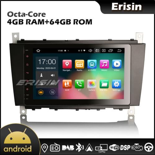 Erisin 8189 8" Octa Core Android CarPlay & Auto GPS DSP DAB Car Radio for Mercedes Benz C Class CLC Class W203 CLK Class W209