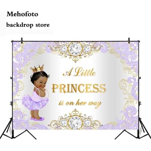 Mehofoto A little Prince Newborn Baby Shower Royal Princess Photo Background Winter Wonderland Backdrop for Party Banner 195