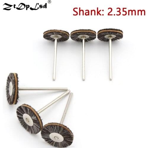 2.35MM Shank Mini Pig Hair Cowhide Polishing Buffing Brush For Drill Rotary Grinding Tools Dremel Accessories Brushes Diameter