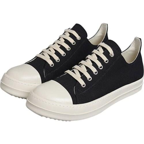 Men Casual Canvas Shoes Luxury Trainers Lace-Up Zip Spring Male Basic Black Casual Brand Flats Shoes Sneakers