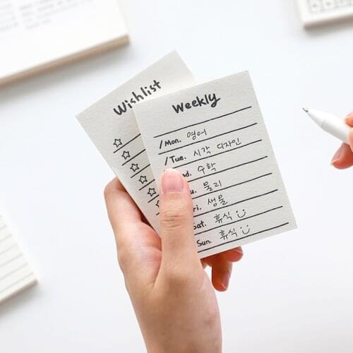50sheets 2.5x3.5" Portable Daily Weekly Plan Sticky Note Paper Creative DIY Label Mark Note Message Material Paper Memo Pad