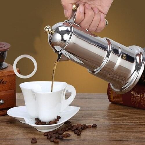 Coffee Makers Stainless Steel Moka Pot for Home Office Espresso Coffee Maker with Safety Valve Household Extraction Coffee Pot