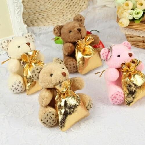 Creative Little Bear With Backpack Wedding Candy Bags For Baby Shown Wedding Decorations Party Favors Supplies 4 Colors