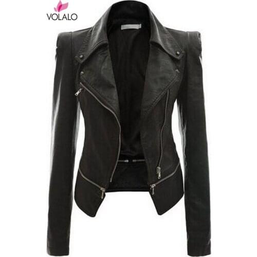 Pu Leather Jacket Women Fashion Black Brown Bright Colors Motorcycle Coat Short Faux Leather Biker Jacket Soft Jacket Female