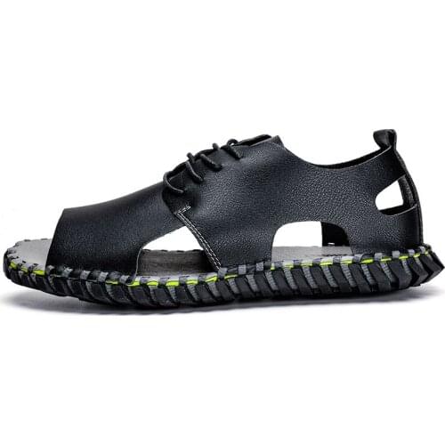 Flat leather para praia mens dress de luxury 39 gladiator sandales male couro geta comfort sandals homme man outdoor big beach