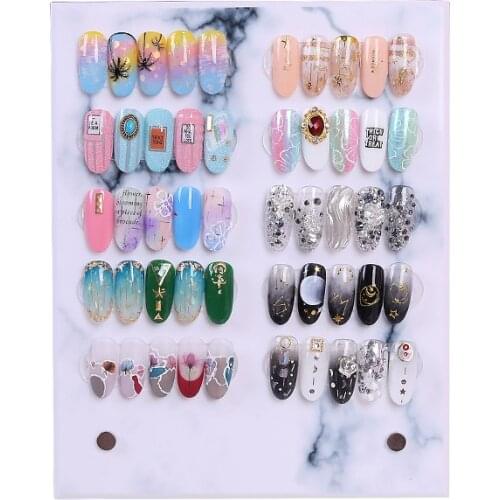 New nail art display board work book marble solid magnet adsorption detachable color card display board