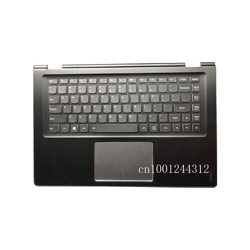 New/orig Upper shell for Lenovo Yoga 3 14 US Backlit keyboard Palmrest upper cover Touchpad C shell Black Lower Bottom Base Case