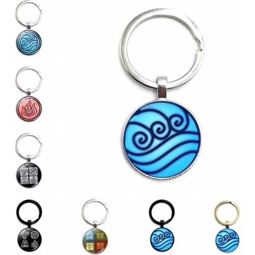 New Avatar In 2021 The Last Airbender Glass Dome 3 Color Keychain Jewelry Kingdom Jewelry Aviation Nomad Fire and Water Tribe