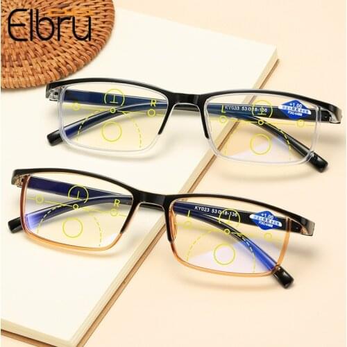 Elbru Reading Glasses Anti-blue Light Multi-focus Reading Glasses For Men And Women Presbyopia +1.0 +1.5 +2.0 +2.5 +3.0 +3.5