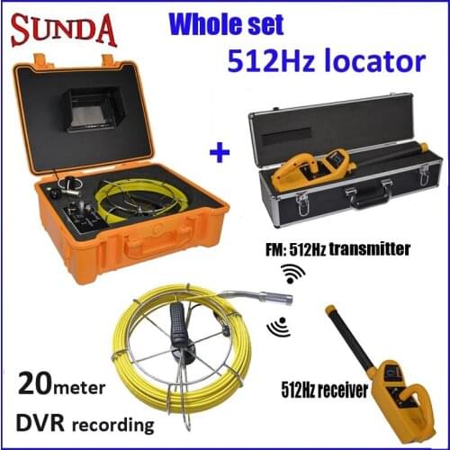 512hz transmitter&receiver pipe locator drain inspection camera with 20m cable 512hz locator endoscope borescope video cam DVR