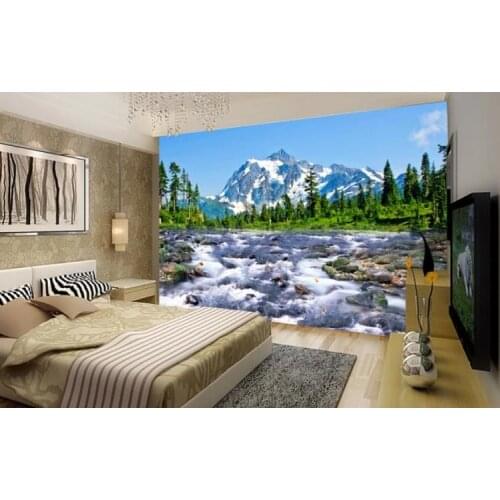 Custom Any 3d Murals Flowing Snow Mountain Plateau Landscape Wallpaper Living Room TV Backdrop Wall Luxury Home Decor WallPapers