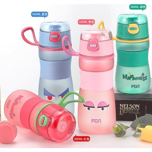 Portable Cute Water Bottle Creative Children Water Cup Space Cup Plastic Cup Student Coffee Cup with Handle Free Shipping Items