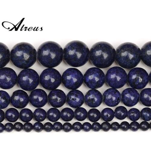 Blue Purple Lapis Stone Natural Stone Beads Shiny Round Beads For Jewelry Making 4/6/8/10/12mm Jadeite DIY Bracelets Necklace