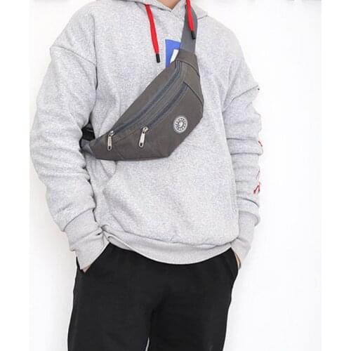 Waterproof Oxford Fanny Pack Waist Bag Casual Travel Zipper Chest Shoulder Crossbody Purse Solid Color Phone Pouch