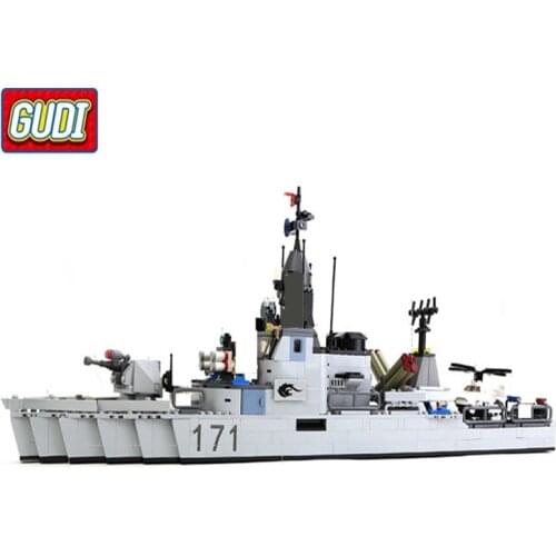 Military Frigate Blocks 693pcs Bricks Building Block Sets Toys For Children 8026
