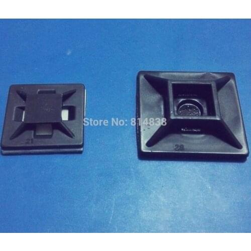 Wkooa 21x21 Black Self Adhesive Plastic Cable Tie Mount
