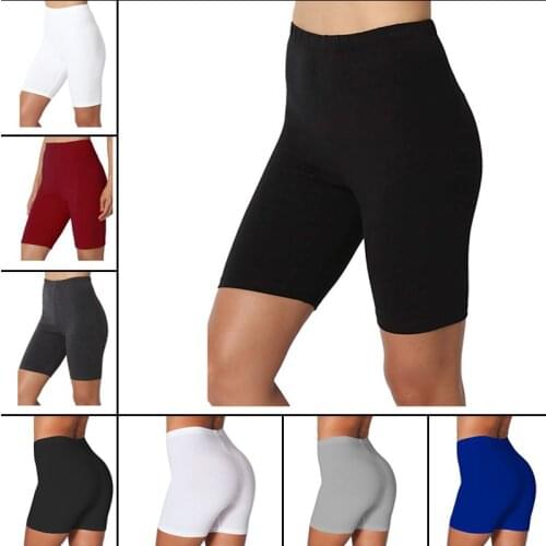 Women Thin Fitness Short Pants Casual Ladies Slim Pants High-Waist Summer Bottom Knee-Length Black Shorts Bodycon Streetwear