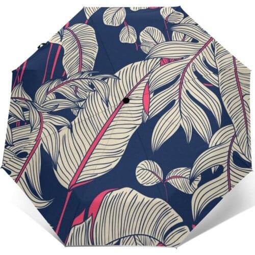 Umbrella Selenicereus Chrysocardium And Hoya Obovata Automatic folding portable umbrella Sunscreen rain Windproof beach parasol