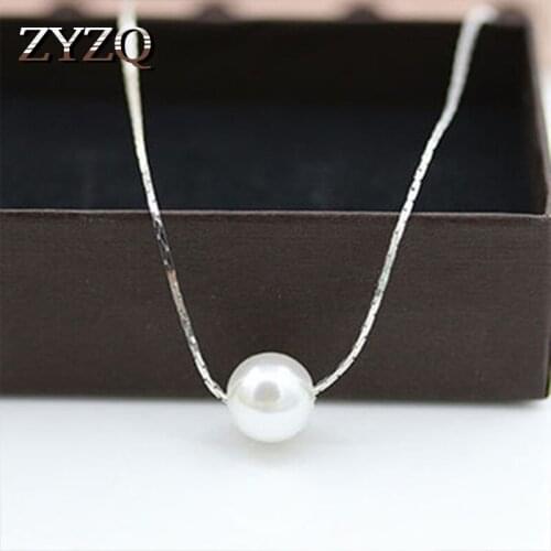 ZYZQ Simple Choker Necklaces For Women With Round Simulated Pearl Lovely Birthday New Years Gift For Women Wholesale Lots&Bulk