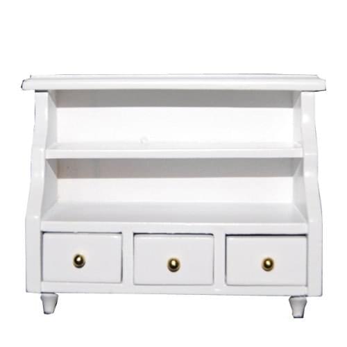 1/12 Dollhouse Miniature Furniture Bathroom Cabinet Toilet Cabinet White