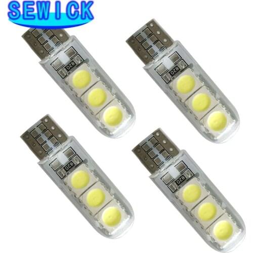 100PCS T10 194 2825 W5W LED 6 SMD Silica Gel Waterproof Light motorcycle Auto Parking Bulb Silicone Shell Car Reading Dome lamp