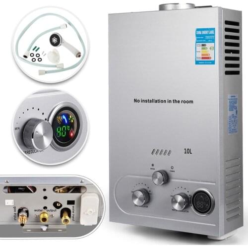 Free shipping Hot Water Heater 10L NPG Natural Gas Propane Water Heater Tankless Instant Boiler with Shower Head and LCD Display