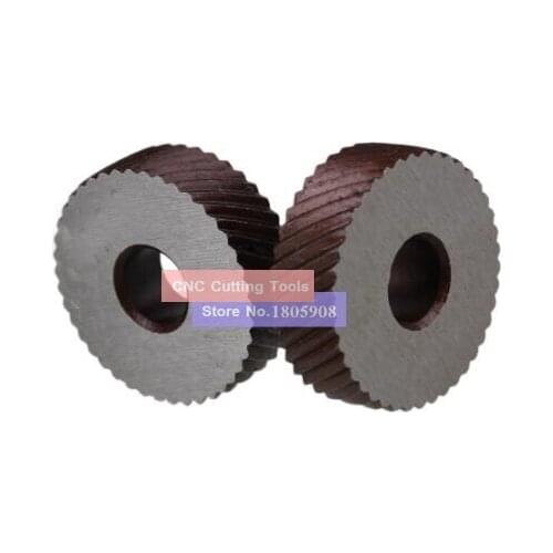 2PCS High Speed Steel 0.6mm/0.8mm/1.0mm/1.2mm/1.5mm/1.8mm/2.0mm Pitch Tool Straight /Diagonal Coarse Knurl Wheel Knurling Roller