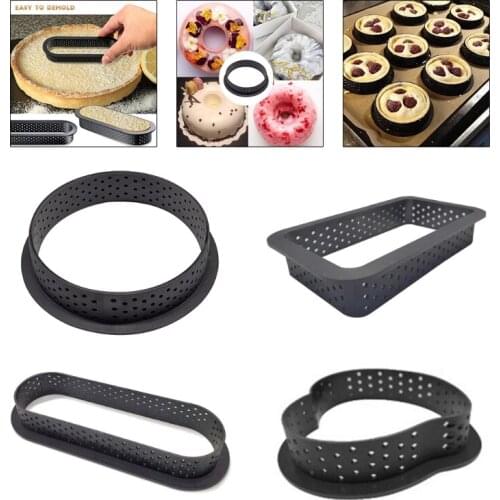 4 Shapes Mousse Ring Cake Cutter Mould With Ventilation Holes Dessert Foam Cream Ring Baking Circle Bakeware Kitchen Home Tools
