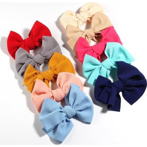 50PCS 13CM 5.1" Big Newborn Seersucker Waffle Hair Bows For Headbands Hair Boutique For Hairpins Hair Clips HeadWear Accessories