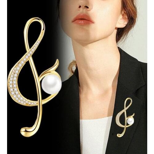 Pearl & Crystal Booches Pin Charming Bow Butterfly Flower Guitar Women Wedding Bouquet Clothing Dress Accessories