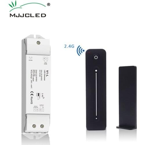 MJJC Dimmer 12V DC 15A LED Dimer 24V Touch Switch Dimmable 2.4G RF Remote Control R11 V1-L for Single Color LED Light Strip