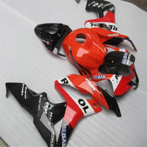 Dor-New HOT Injection fairings kits for 600 RR F5 fairing set 07 08 CBR 600RR CBR 600 RR 2007 2008 red black motorcycle parts