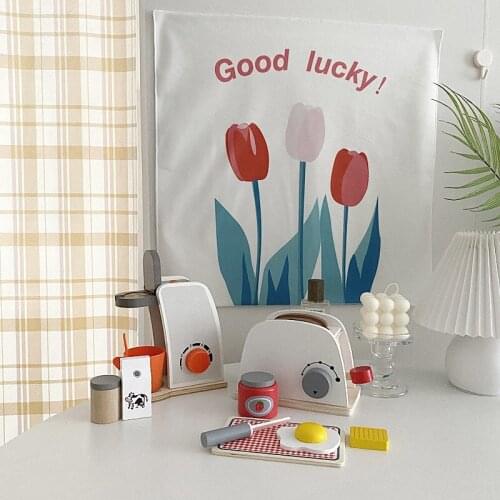 INS Korean Style Tulip Hanging Cloth Wall Bedspread Tapestry Background Photo Props for Home Dormitory Bedroom Bedside Decor