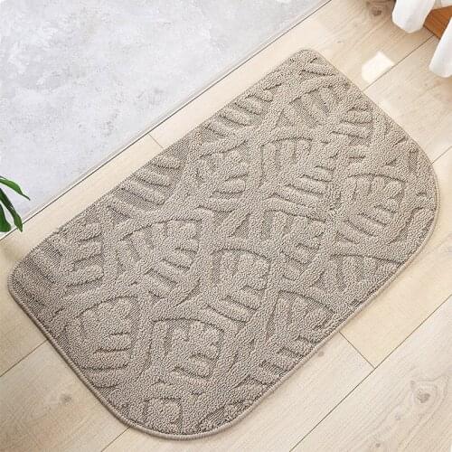 Faux Fur Carpet Solid Rectangle Pattern Non-slip Water Absorption Oil Absorption For Kitchen Shower Room Door Side Soft Foot Pad