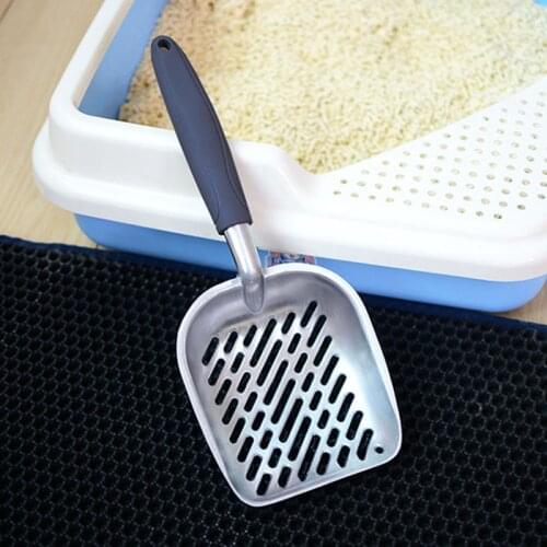 Pet Cat Litter Scoop Durable Aluminum Alloy Cat Litter Scoop Big Sifter Deep Shovel with Flexible Long Handle Easy to Clean