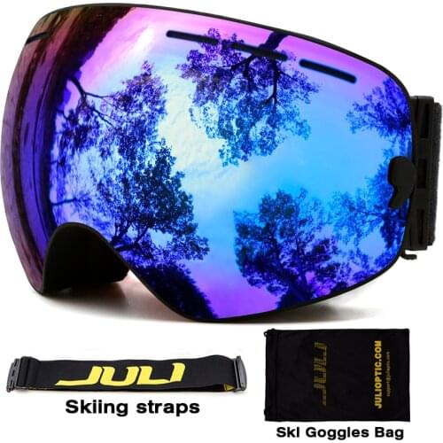 Ski goggles,JULI Brand Double Layers UV400 Anti-fog Protection Ski Mask Glasses Skiing Men Women Snow Sports Snowboard Goggles