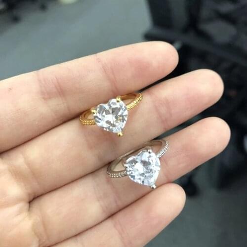 Fashion Crystal Heart Rings For Women New Luxury Female Zircon Ring Engagement Wedding Jewelry Party Gifts