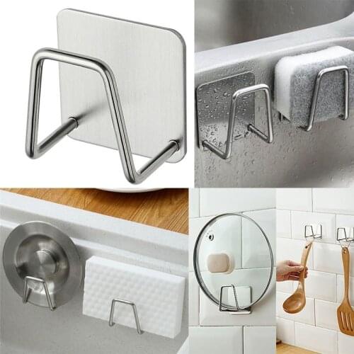 Stainless Steel Portable Suction Cup Drain Rack Cleaning Cloth Rack Dish Drainer Sponge Holder Kitchen Accessories Rack