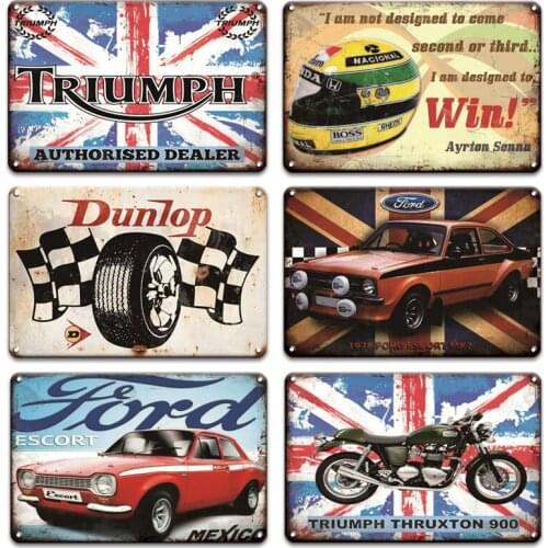 NO PARKING NOIY Metal Sign Vintage BSA Motorcycle Races Car Art Poster Tin Signs Retro Parking Lot Shop Garage Home Wll Decor