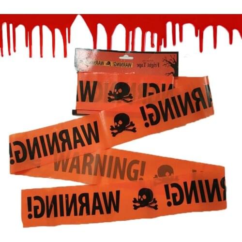 NEW 1PC Halloween Props Window Prop Warning line Plastic Skull Head Warning Tape Signs Halloween Decoration Witch Balloons lot