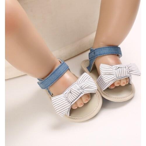 Bobora Newborn Baby Kids Girl Summer Casual Cute Bowknot Shoes Anti-Slip Soft Sole Sandals