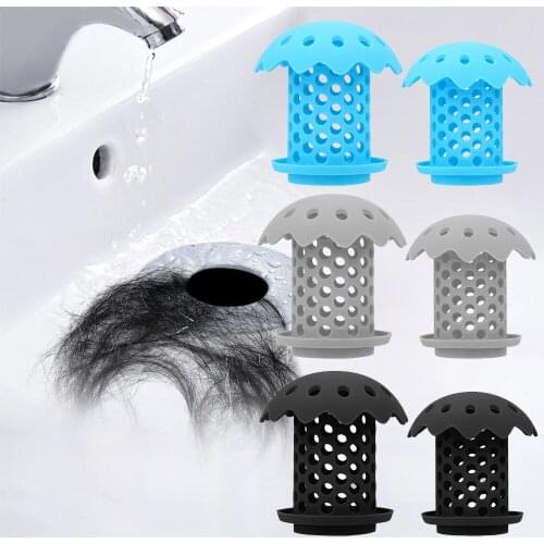 NICEYARD 2 Pcs/Set Drain Strainer Bathroom Accessories Durable Hair Stopper Bathtub Sink Drain Hair Catcher Silicone