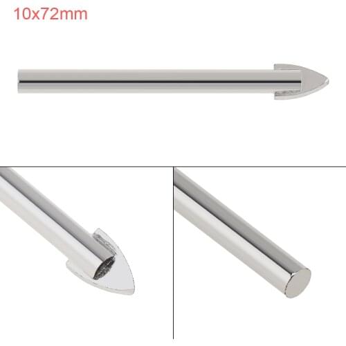 1pcs 10x72mm Glass Marble Porcelain Spear Head Ceramic Tile Drill Bits for Electric Drill