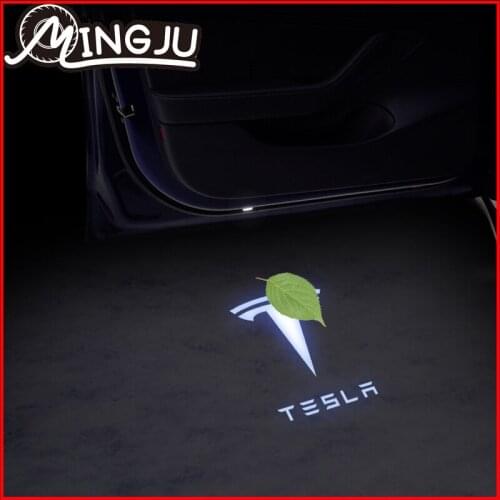 For 19 Tesla welcome lights Model 3 Model xModel S to change decorative door projection lights atmosphere lights