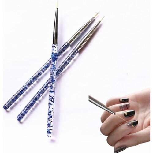 3Pcs/Set Versatile Nail Painting Pen Easy to Use Anti-Slip Nail Art Tools French Drawing Decor Brush Manicure Art Making Tools