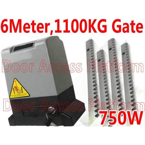 6 Meter 1100KG Door Operator Automatic Sliding Gate Opener 750W Copper Core Motor Home/house Gate access control +4M gear rack