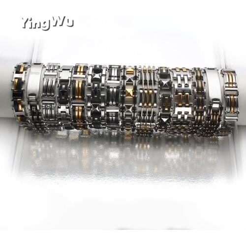 Yingwu Jewelry Accessories Men Bracelet Male Brazalet Quality Stainless Steel & Silicone Mens Steel Bracelets Wristbands
