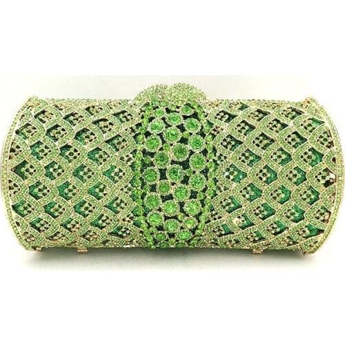 Women evening party bag fashion diamonds luxury long crystal clutches bridal wedding party purse handbag elegant crystal purses